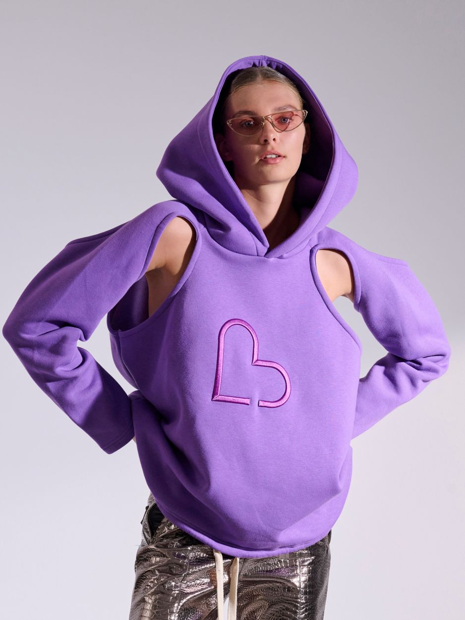 Mauve hoodie with underarm cuts DENVER