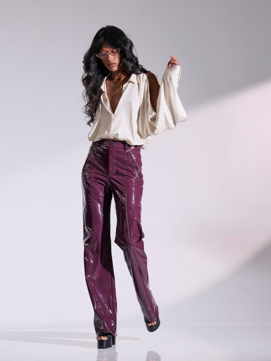 Mauve vinyl pants CAMPBELL