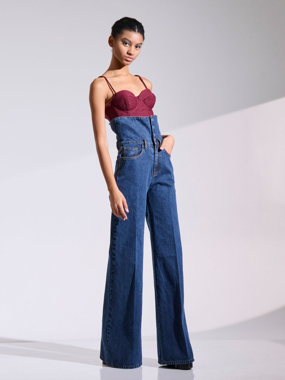 Dark blue high waisted jeans COOPER