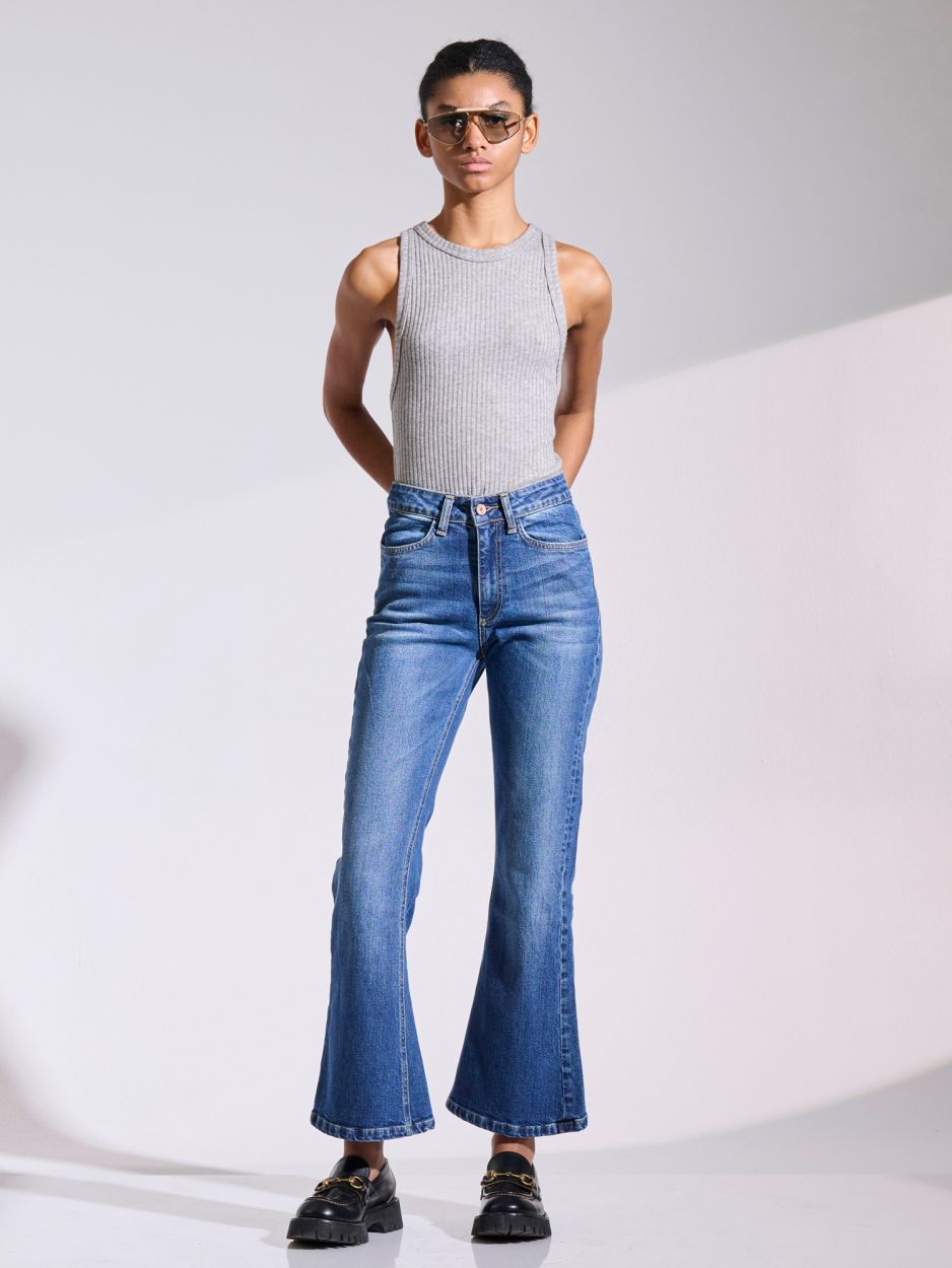 Blue highwaisted crop jeans VINNIE