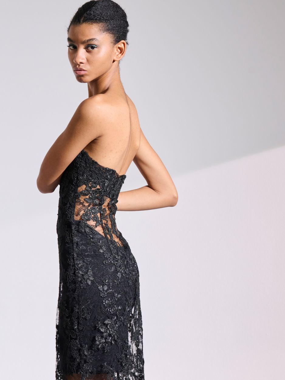 Black strapless lace dress LOUISE