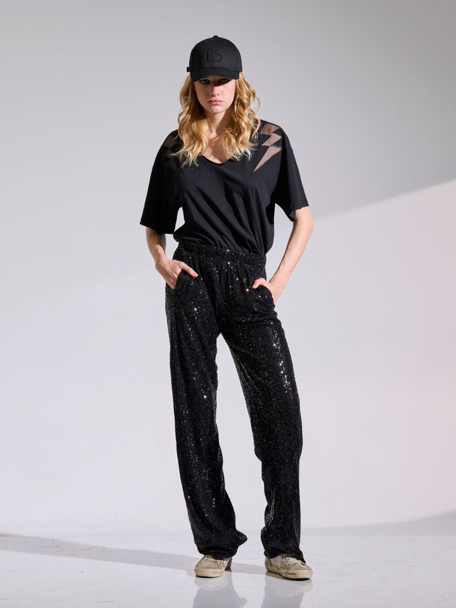 Black sequin pants ALESSIA