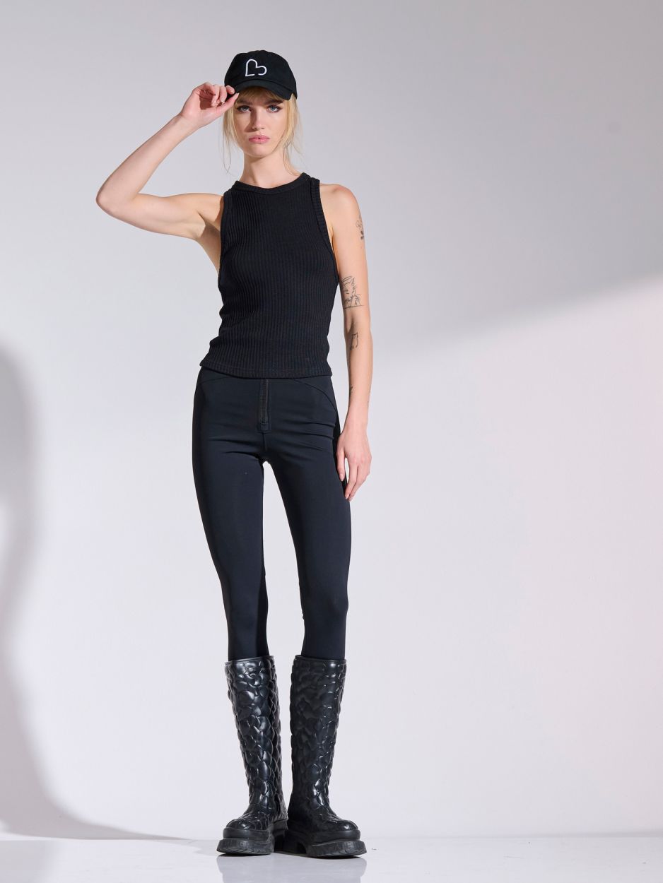 Black  shaping leggings with zipper BRONDY